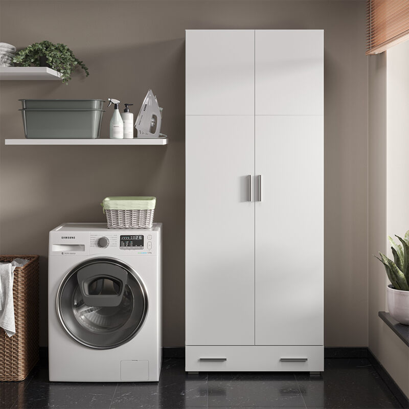 Vicco - Aktenschrank Ingo, Weiß, 80 X 182.4 Cm Mit Schublade