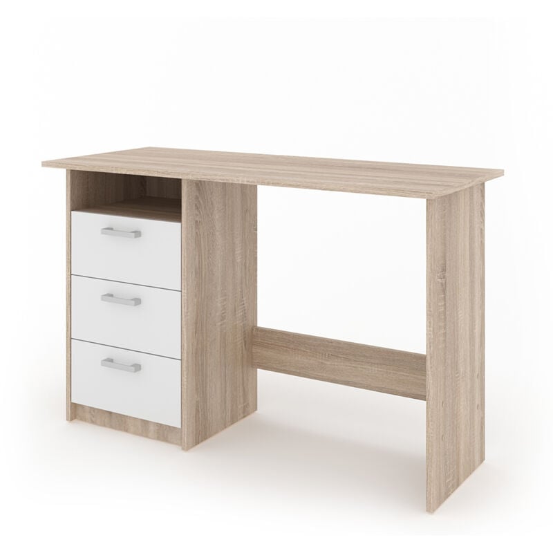 Schreibtisch Meiko, Weiß/Sonoma, 120 x 50 cm Vicco