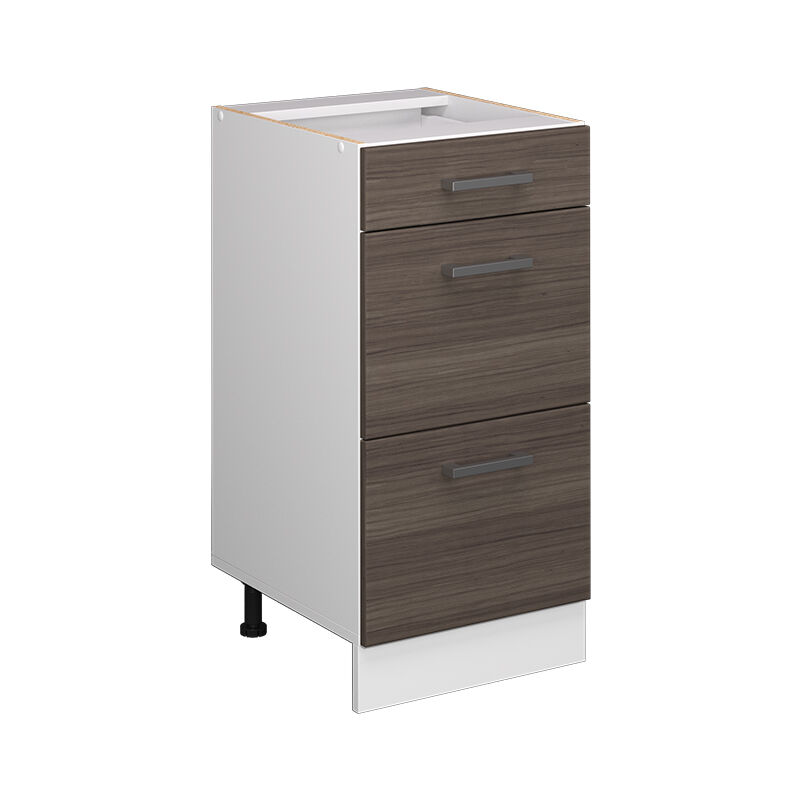 Küchenunterschrank R-line, Grau, 40 Cm Mit Schubladen, Ohne Arbeitsplatte Vicco