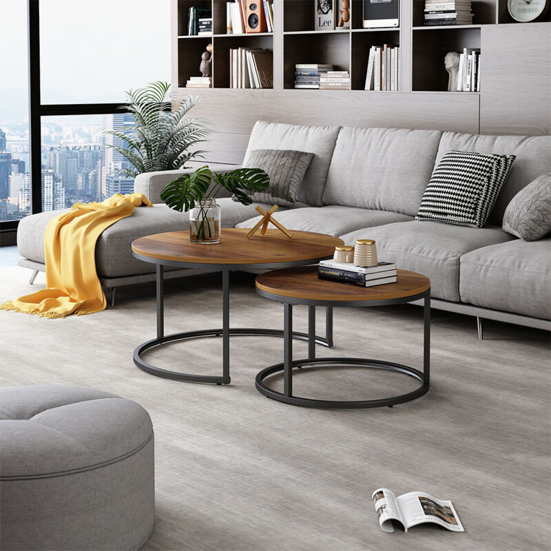 Vicco - Set de tables basses Montreal, Bois, 77 x 40 cm 2 pièces