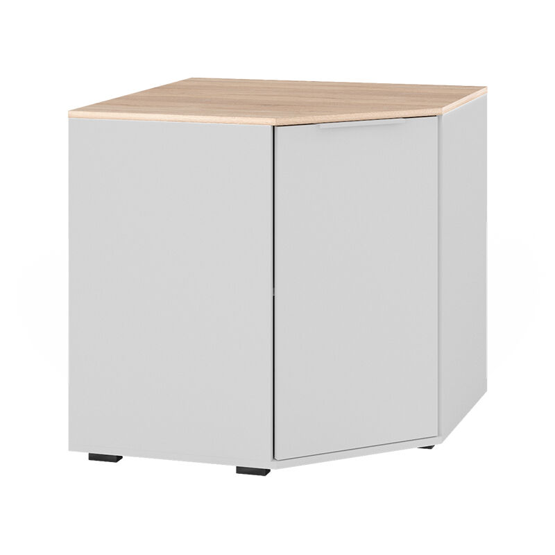 Vicco - Sideboard Betti, Blanc/Sonoma, 77.9 x 77.9 cm avec 1 porte