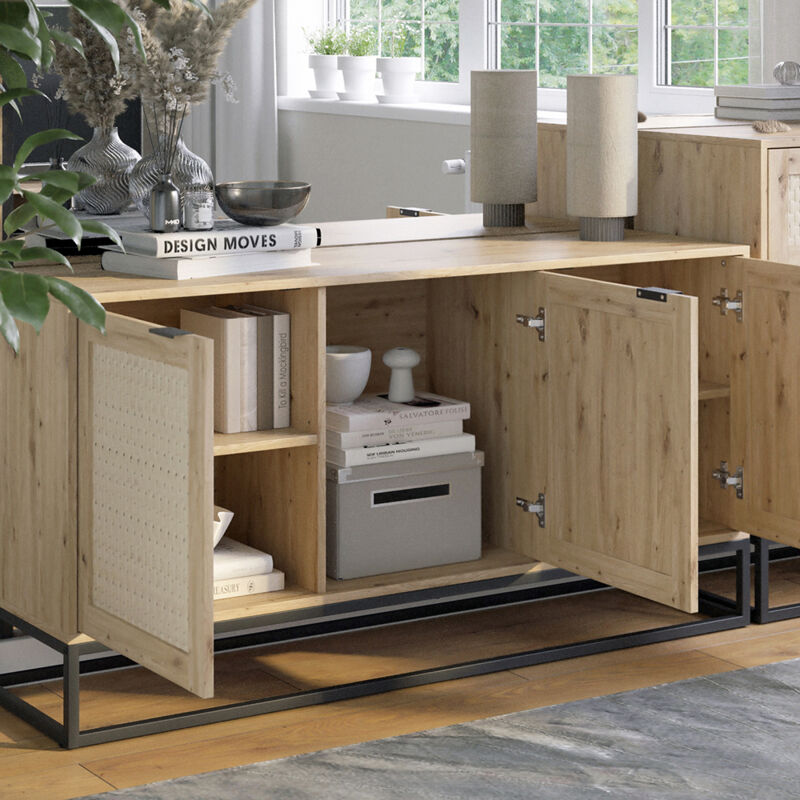 Commode Natal, Marron, 140x72.5cm avec 3 portes, Vicco