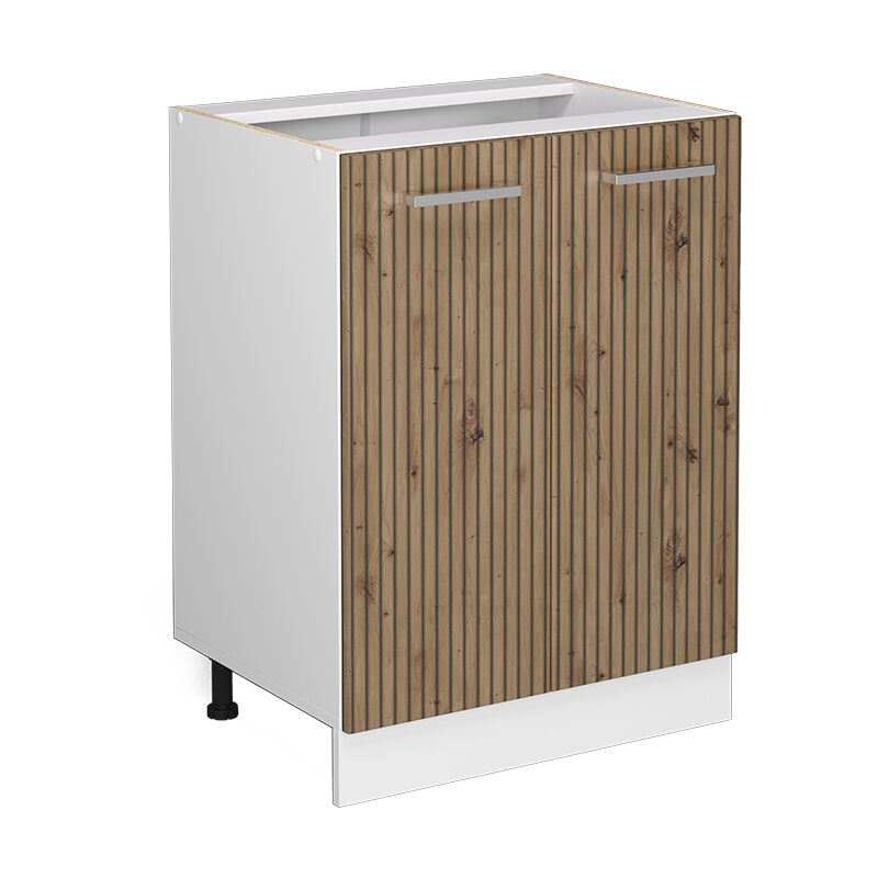 Meuble bas de cuisine R-Line, Chêne Artisan, 60 cm sans plan de travail Vicco