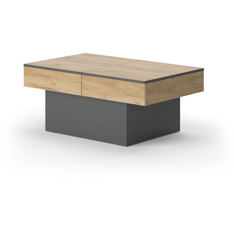 Vicco - Table basse Boto, Anthracite/chêne doré, 95 x 58 cm Extensible