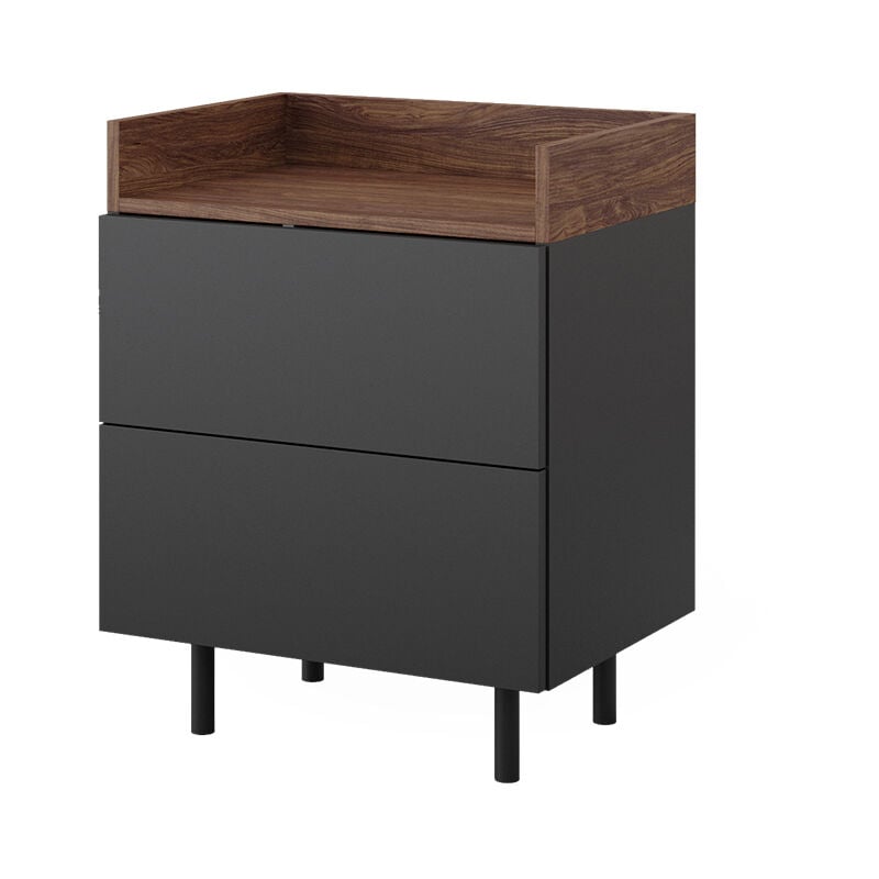 Table de chevet Anika, Anthracite, 54 x 68 cm Vicco