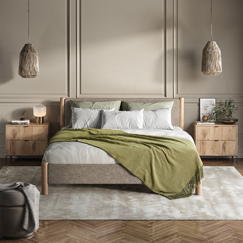 table de chevet Eliza, Chêne Viking, Lot de 2, Vicco