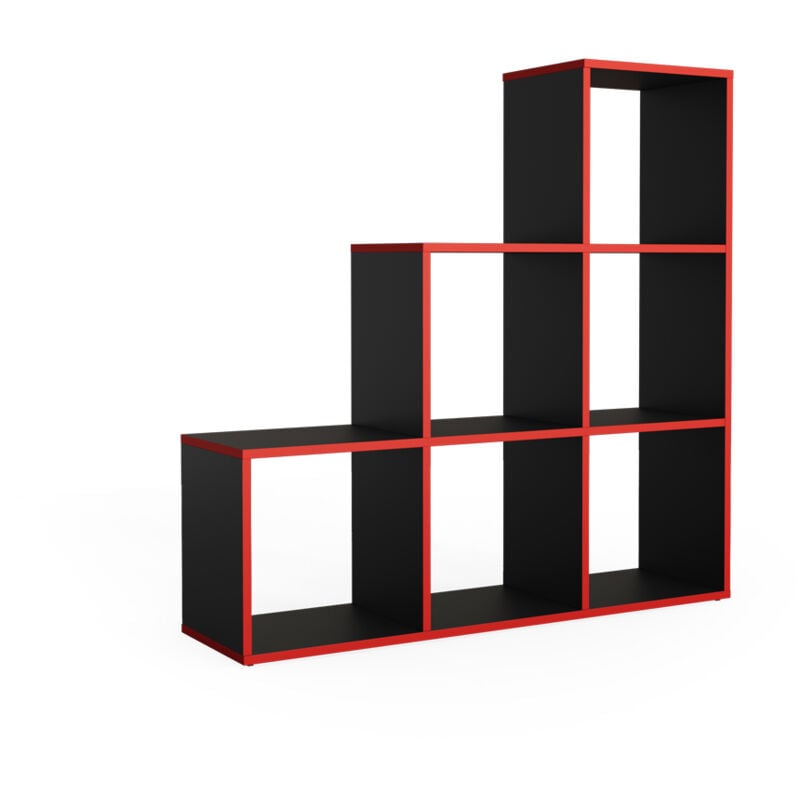 Tagère, noir/rouge, 105 x 107.5 cm Vicco