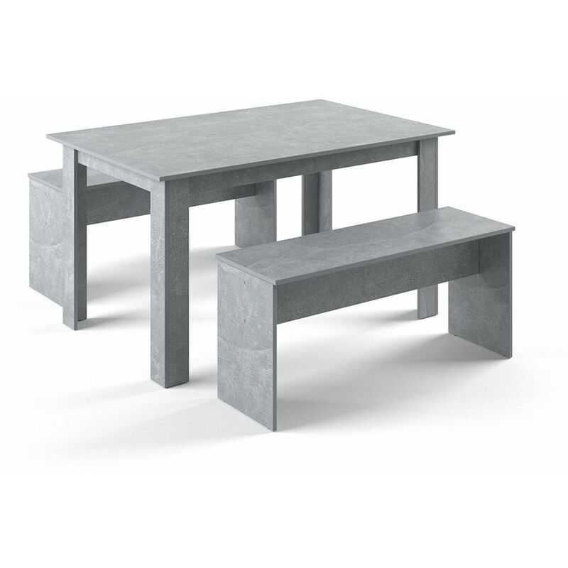 Tischgruppe Beton - Sitzgruppe Essgruppe Holztisch Esstisch Holz Tisch - Vicco