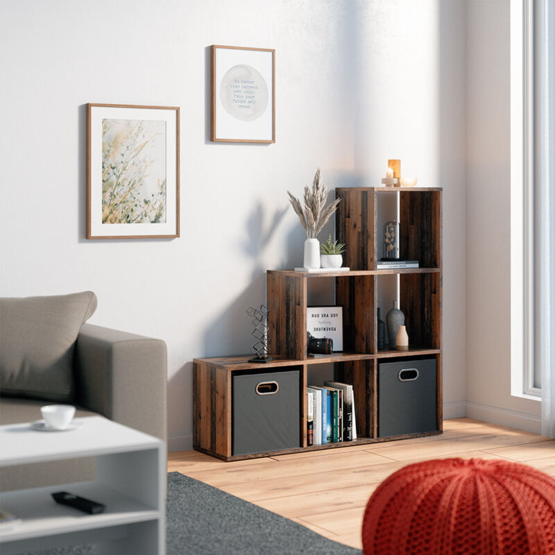 Vicco - Treppenregal , Antikholz, 105 X 107.5 Cm
