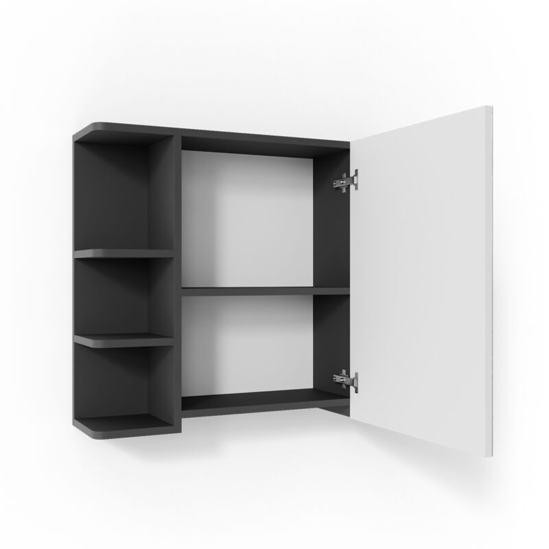 Vicco - Badspiegelschrank Fynn, Anthrazit, 79.6 X 64 Cm