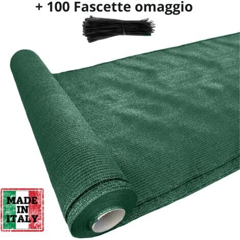 Telo Frangivista per Balcone in Rafia / Nylon Verde Gr/Mq 160 Altezza 75cm  Lunghezza 6 Metri