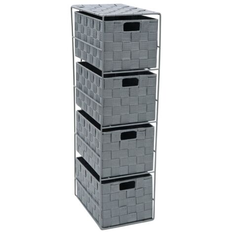 Vichy 4 Drawer Narrow Nylon Storage Tower