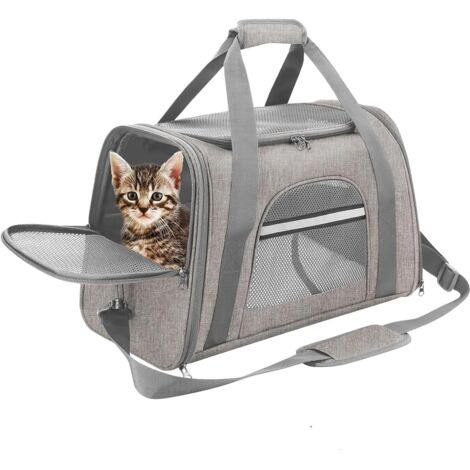 Vicmhuang – Sac de transport pour chat – Tissu Oxford imperméable – Dimensions 43x25x28cm – Pour animaux jusqu'à 15 livres – Confort et sécurité en voyage