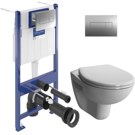 ViConnect Pro S Pack WC Bâti-support + WC sans bride Vitra Normus + Abattant softclose + Plaque (ViConnectNormusRimless-1)