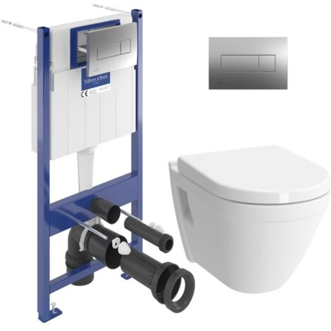 ViConnect Pro S Pack WC bâti Villeroy & Boch + Cuvette Vitra S50 + Abattant softclose + Plaque (ViConnectS50-1)