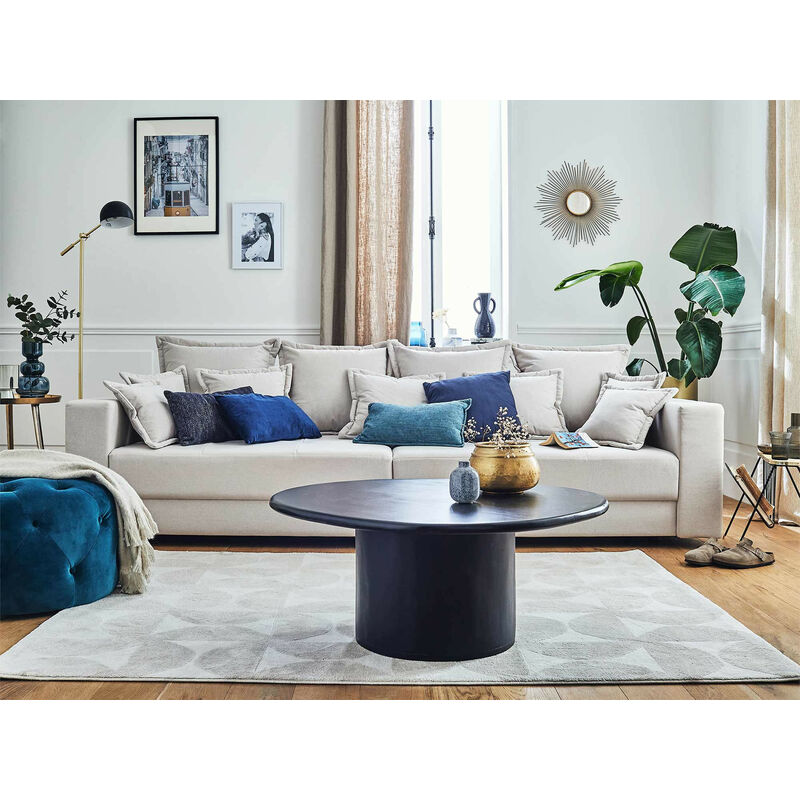 Lisa Design - Lys - canapé droit 4 places - en tissu - beige