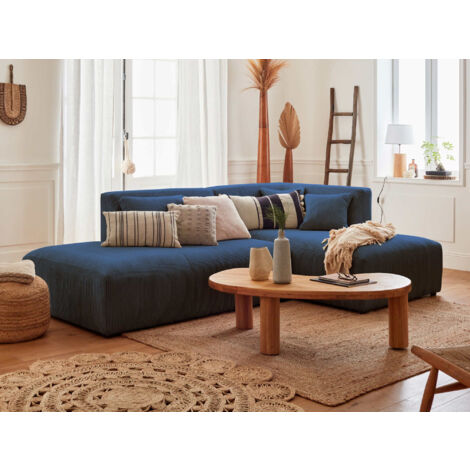 Victoire – modulares ecksofa rechts – 4-sitzer – aus cord - marineblau