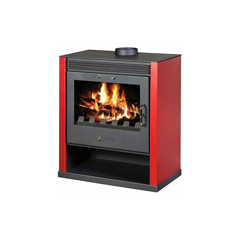 V05 - Victoria 05 Poêle à bois à combustible solide Rubin rouge 13 kW Design Eco Rouge