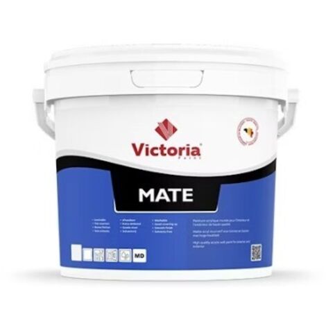 Victoria Mat W 10 L - Peinture blanche mate pour murs intérieurs et plafonds