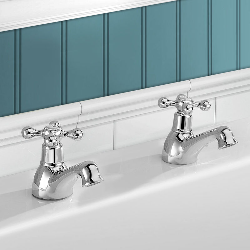 Neshome - Victorian Traditional Hot and Cold Twin Bath Taps