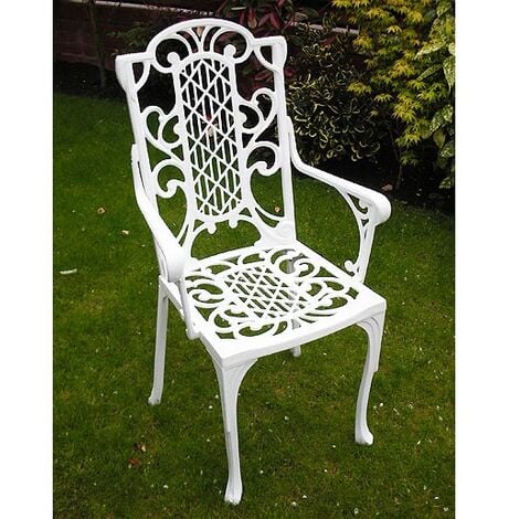 Victorian Carver Chair British Made, High Quality Cast Aluminium Garden Furniture