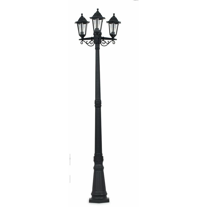 Victorian Triple Lantern Garden Lamp Post LED Bulbs - Cool White