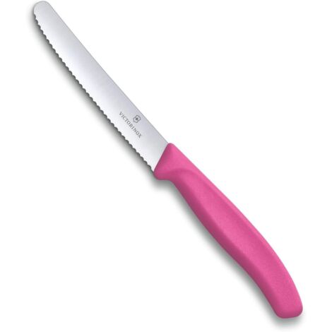 Victorinox Coltelli da Tavola Punta Tonda Seghettato 11cm Rosa