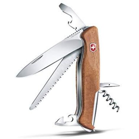 VICTORINOX - Coltello tascabile grande, 10 funzioni, legno 0.9561.63