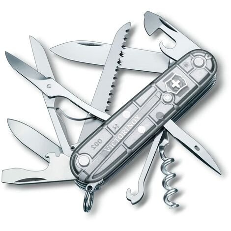 Victorinox, Huntsman, coltellino svizzero (15 funzioni, forbici, seghetto per legno, cavatappi) SilverTech
