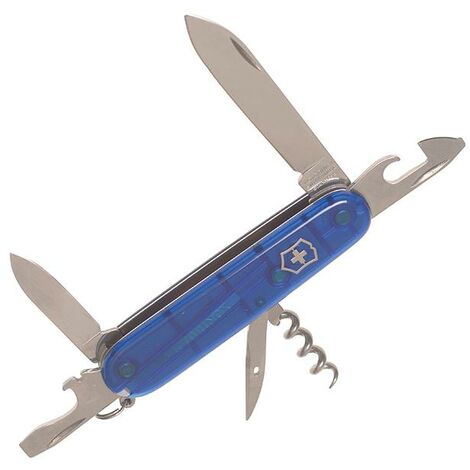 Victorinox Spartan Swiss Army Knife - Translucent Blue, 13 Functions, Includes Blister Pack