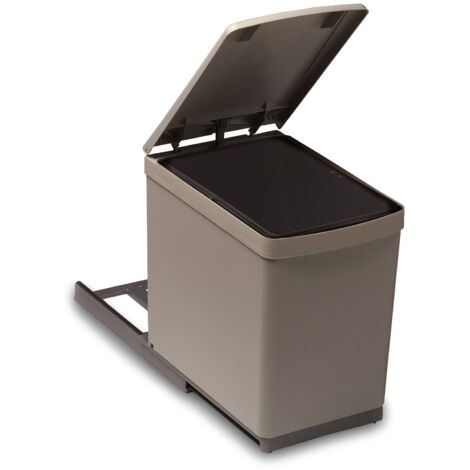 Victory Einbau-Abfallsammler Traditionline 16 Liter automatischen Deckelheber Alugrau