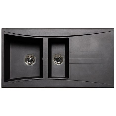 Victory Glasfaserspüle F1000 in schwarz für 60er Unterschrank aus Kompositmaterial