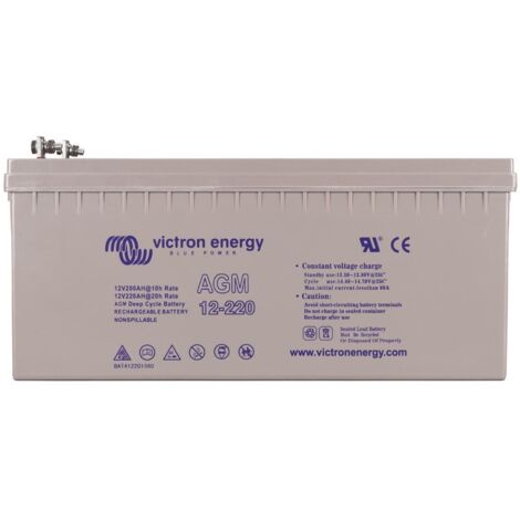 Victron – Batterie décharge lente 12V 220Ah – BAT412201084 – Plomb étanche AGM pour énergie solaire et éolienne – Entretien sans entretien