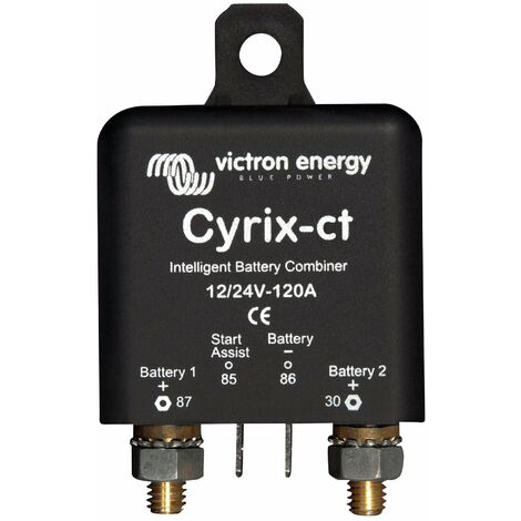 Victron – Coupleur séparateur automatique 120A – Tension 12/24V – Protection IP54 – Pour batteries acide, AGM et Gel – Installation véhicule