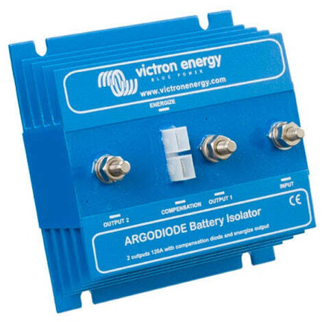 Victron – Diode Argo 120 A pour 2 batteries – Diodes Schottky pour chute de tension réduite – Charge simultanée batteries – Gestion énergie optimisée