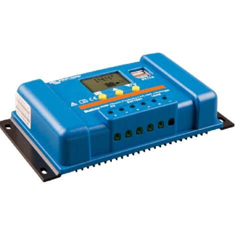 Victron – Régulateur de charge solaire PWM 12/24V 10A – Écran LCD pour monitoring – 2 sorties USB 5V – Compatible avec batteries gel, AGM, lithium - W049132
