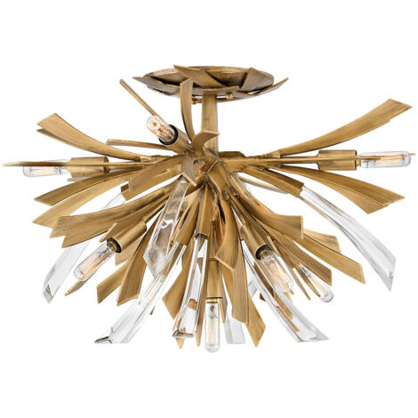 Vida Hinkley Fredrick Ramond 9 Lumière Semi Flush Light Bruni Or