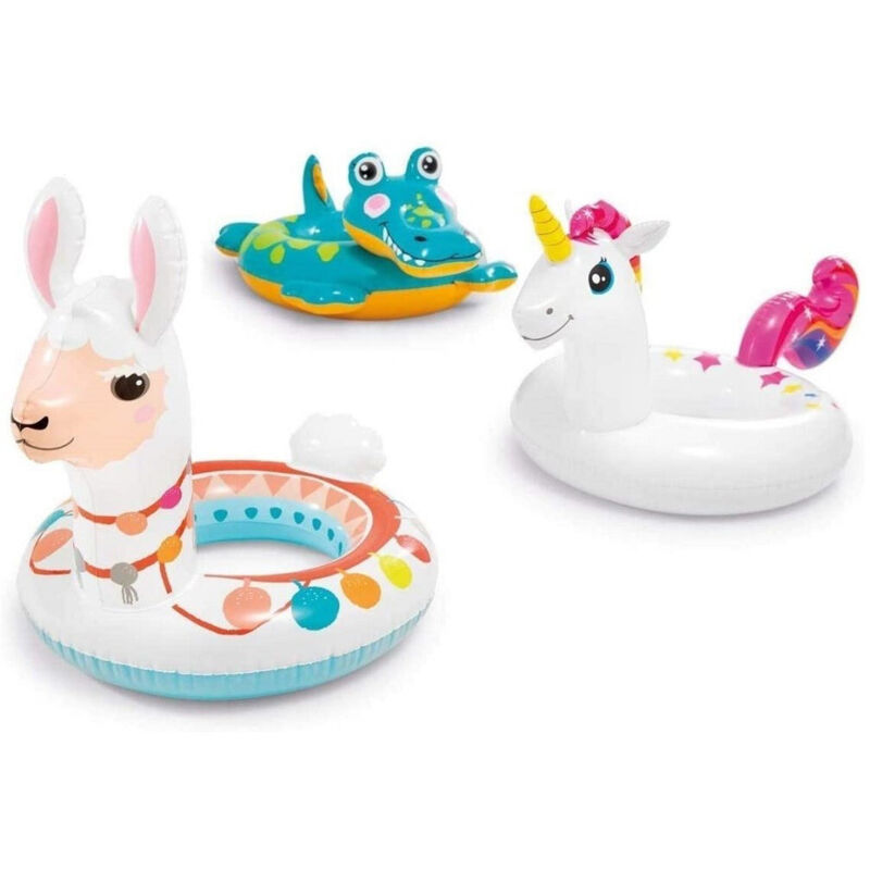 Trade Shop - Salvagente Gonfiabile Animali Multicolore Bambini Estate Modelli Assortiti 58221 -