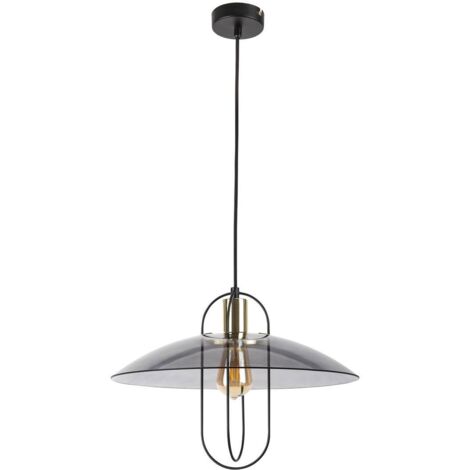 Vida lampada a sospensione E27 MAX 8W nero, vetro fumè