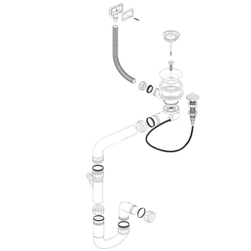 Cuisissimo - Vidage automatique gain de place 1 bac CUIPD033 pour évier inox rikas