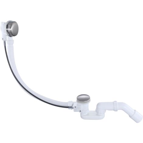 Vidage baignoire avec trop-plein - Bonde chrome - Flexible