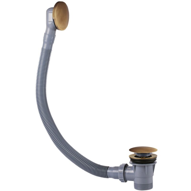 Tres - 03453420LM complementos de grifería Válvula De Desagüe Click-Clack con Rebosadero para Bañera Color Latón Viejo Mate - ref: 03453420LM