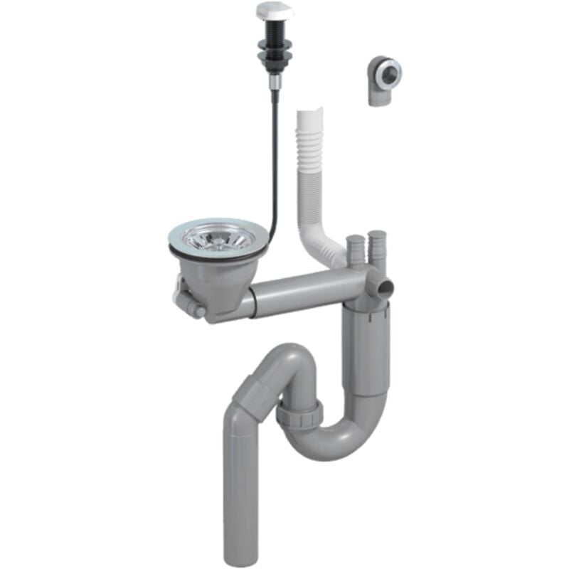 Cuisissimo - Vidage bonde automatique gain de place 1 bac CUIPD389-A pour évier