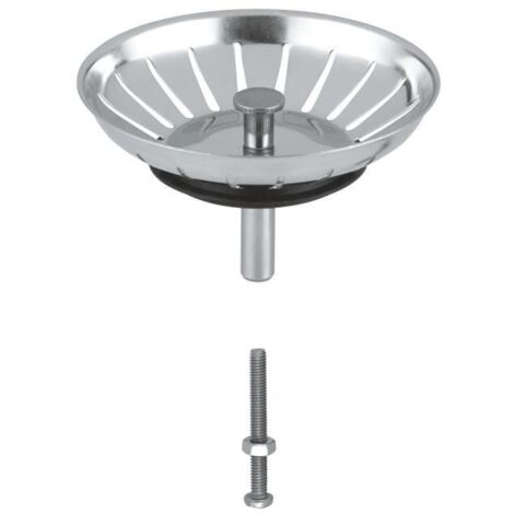 Grohe – Bonde évier en acier inoxydable – Diamètre 90mm – Système de vidage rapide – Installation facile – Compatible avec éviers standards