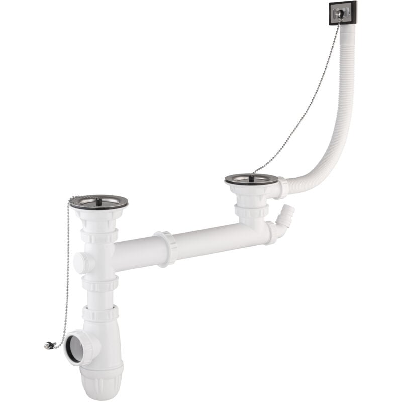 Noyon&thiebault - Vidage complet pour évier grès 2 bacs Ø60 avec trop plein