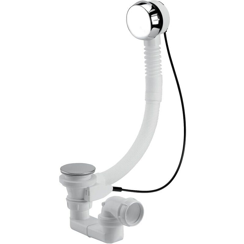 Nicoll - Vidage de baignoire à câble, clapet inox recouvrant ø 70, volant abs chromé