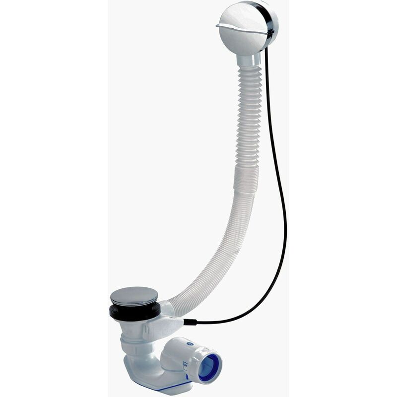 Nicoll - Vidage de baignoire automatique Easybain Wave - Easybain avec volant design Wave câble 1 m pour grande baignoire