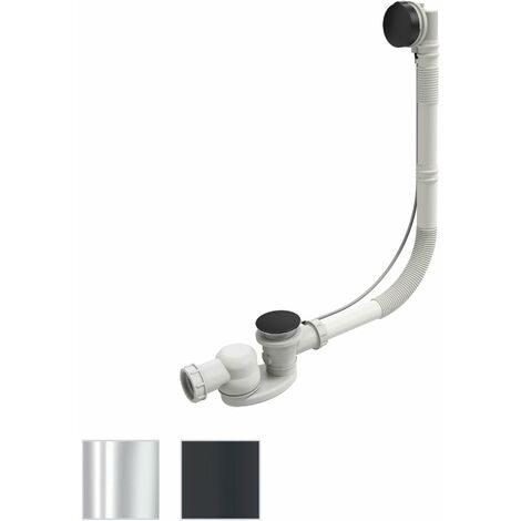 Jacob Delafon – Vidage baignoire extra plat noir mat – Finition métal durable – Installation encastrée – Dimensions 39 x 15,7 x 11,5 cm