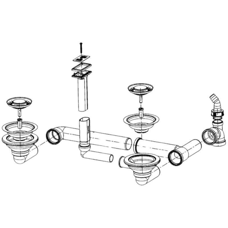 Franke - Vidage gain de place deux cuves manuelles évier fragranit avec vide sauce