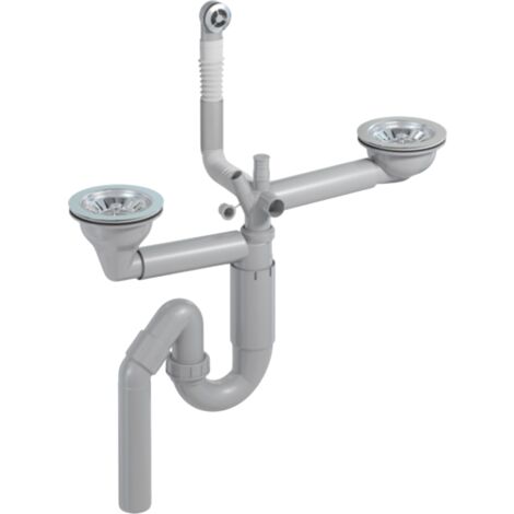 Vidage manuel 2 bacs CUIPD622-A pour évier granit - Diamètre 90 mm